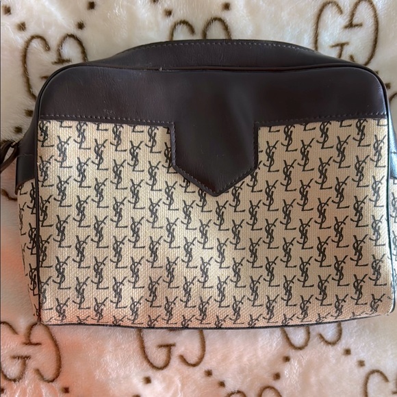 Zara Handbags - Vintage Style Monogram Canvas Makeup bag